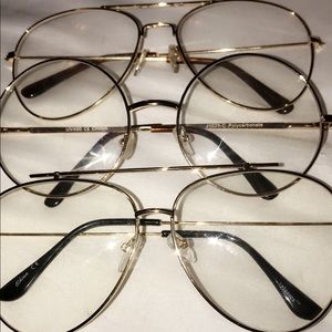 Clear Gold Rim Sunglasses